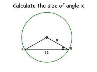 Calculate the size of angle x