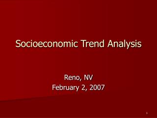 Socioeconomic Trend Analysis