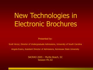 New Technologies in Electronic Brochures