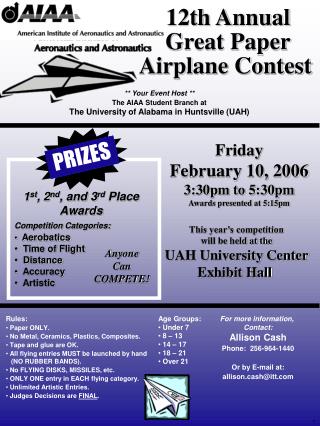 12th Annual Great Paper Airplane Contest