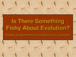 Is There Something Fishy About Evolution? A look at biochemical evidence for evolution