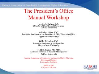 The President’s Office Manual Workshop