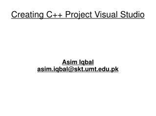 Creating C++ Project Visual Studio