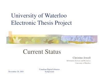 University of Waterloo Electronic Thesis Project