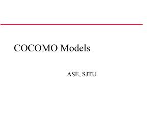 COCOMO Models