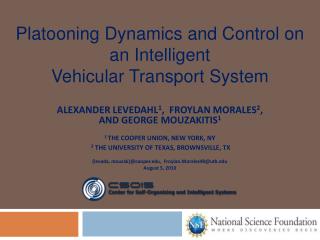 Platooning Dynamics and Control on an Intelligent Vehicular Transport System