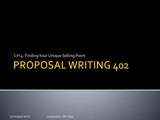 PROPOSAL WRITING 402