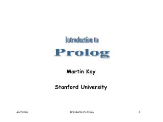 Martin Kay Stanford University