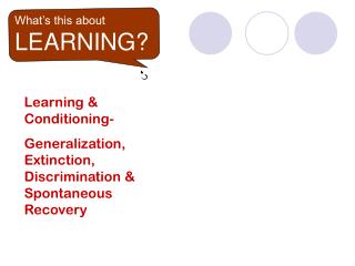 What’s this about LEARNING?