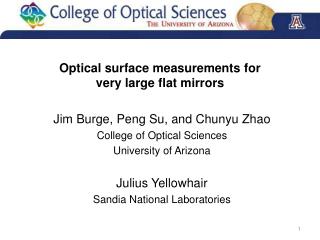 Optical surface measurements for very large flat mirrors