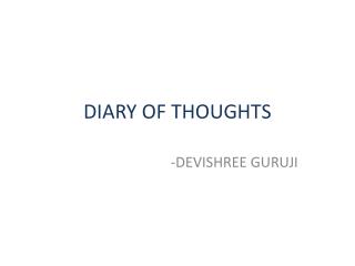 Diary of thoughts
