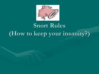 Snort Rules (How to keep your insanity?)