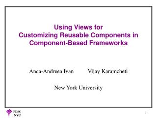 Using Views for Customizing Reusable Components in Component-Based Frameworks