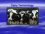 Dairy Terminology