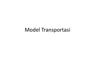 Model Transportasi