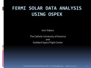 Fermi SOLAR Data Analysis Using OSPEX