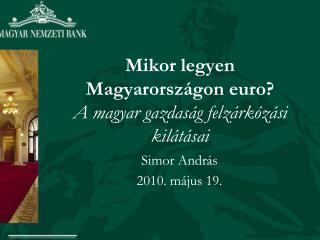 Mikor legyen Magyarországon euro? A magyar gazdaság felzárkózási kilátásai