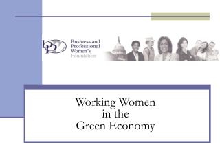 Working Women in the Green Economy