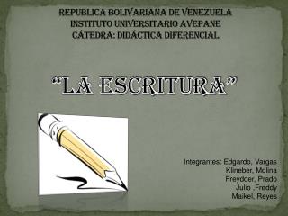 Republica Bolivariana De Venezuela Instituto Universitario AVEPANE Cátedra: Didáctica Diferencial