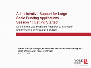 Administrative Support for Large-Scale Funding Applications – Session 1: Getting Started