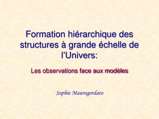 Formation hiérarchique des structures à grande échelle de l’Univers: