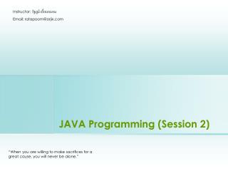 JAVA Programming (Session 2)