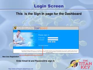 Login Screen This is the Sign In page for the Dashboard