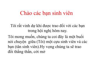 Chào các bạn sinh viên