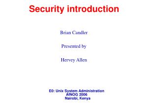Security introduction