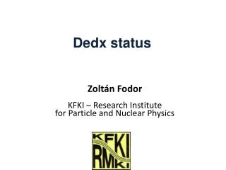 Dedx status