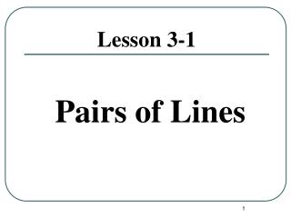 Lesson 3-1