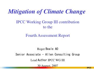 Mitigation of Climate Change