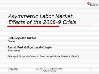 Asymmetric Labor Market Effects of the 2008-9 Crisis
