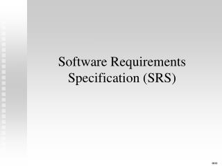 Software Requirements Specification (SRS)