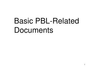 Basic PBL-Related Documents