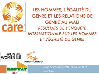 NAME OF CONFERENCE??, 19-20 Juin 2013 Lomé, Togo