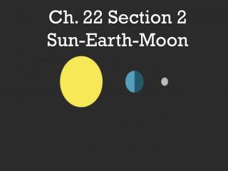 Ch. 22 Section 2 Sun -Earth- Moon