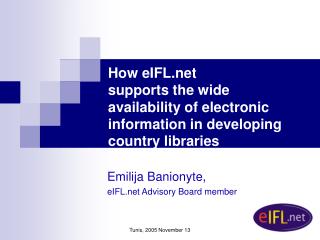 Emilija Banionyte, eIFL Advisory Board member