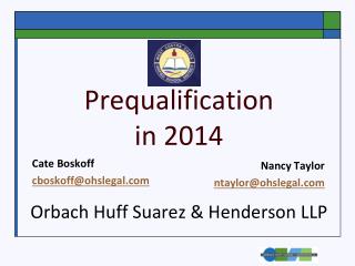 Prequalification in 2014