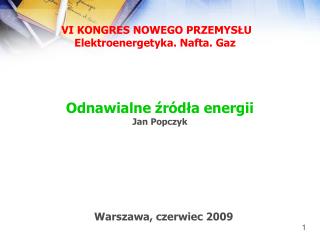 Odnawialne źródła energii Jan Popczyk