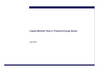 Capital Markets’ Role in Thailand Energy Sector