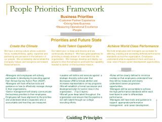 People Priorities Framework