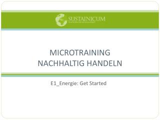 E1_Energie: Get Started