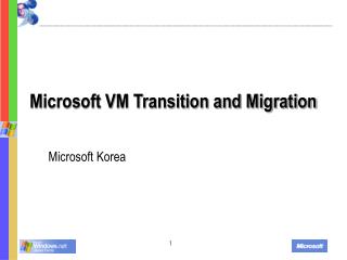 Microsoft VM Transition and Migration