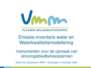 Emissie-inventaris water en Waterkwaliteitsmodellering