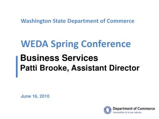 Washington State Department of Commerce WEDA Spring Conference