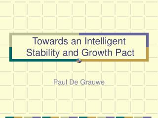 Towards an Intelligent Stability and Growth Pact
