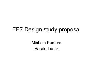 FP7 Design study proposal