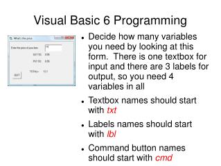 Visual Basic 6 Programming