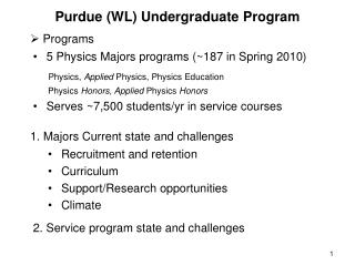 Purdue (WL) Undergraduate Program